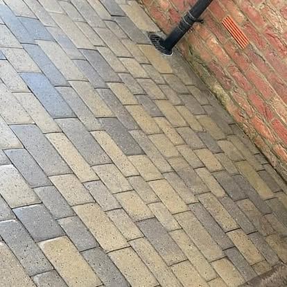 Block paved driveway jet washed clean