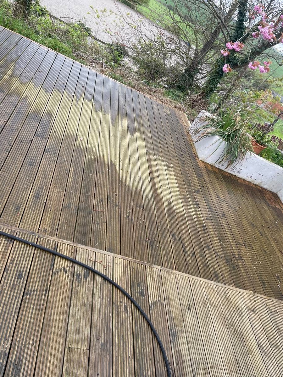 Decking Restoration before cleaning